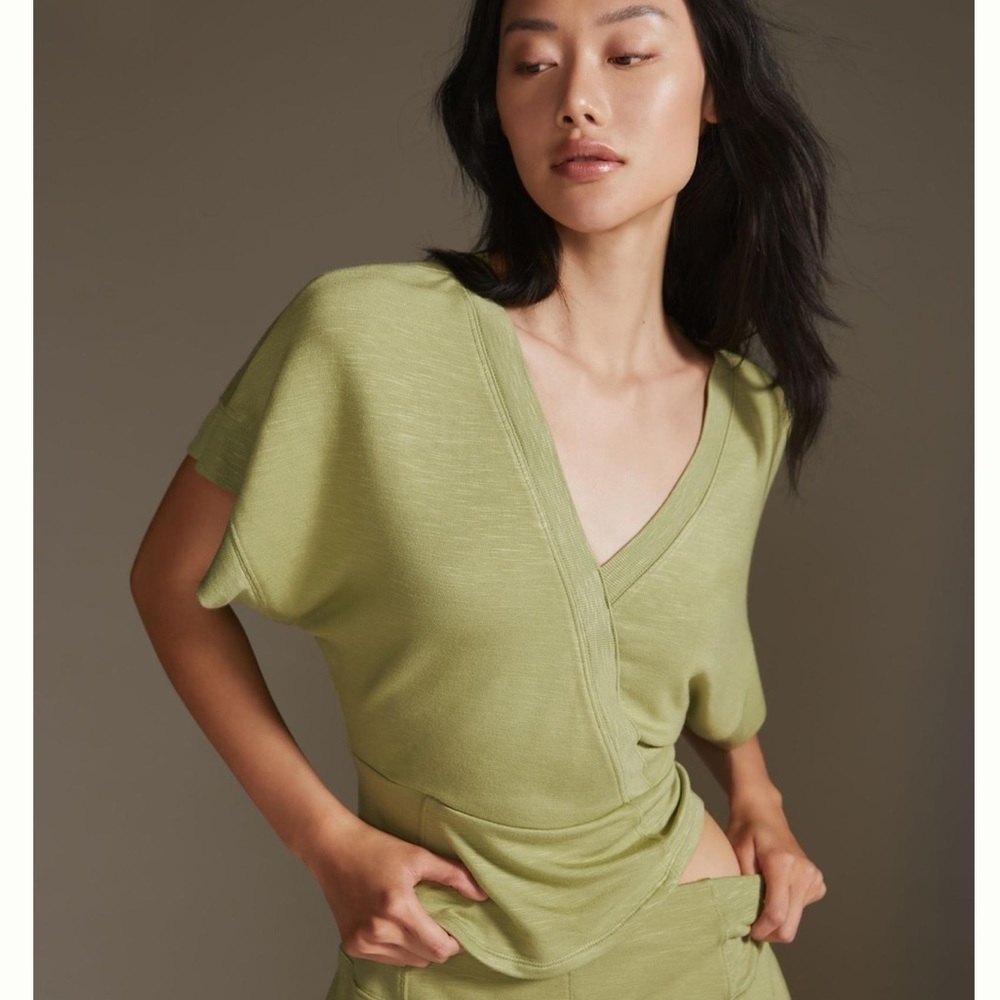 Anthropologie Daily Practice Fitted Corset Short Sleeve Top - XXS